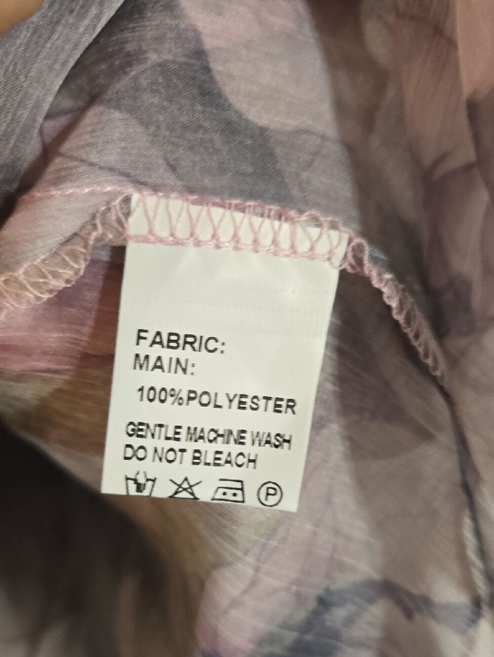 Stylekeepers Gray Pink One-Shoulder Ruffle Floral Blouse Size Large New - Picture 6 of 8